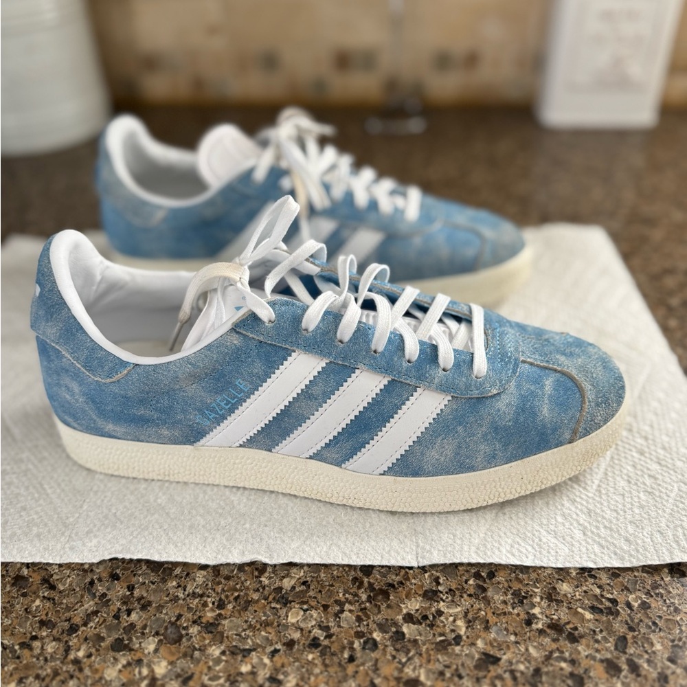 Adidas Blue and White Sneakers Gazelle